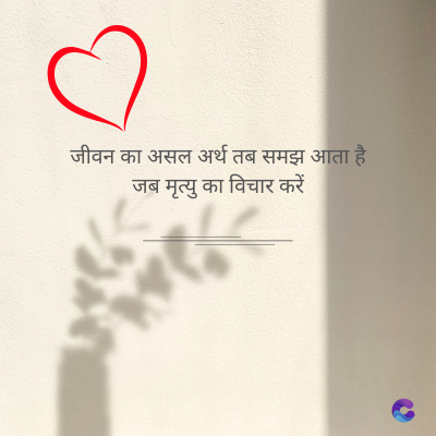 जीवन का असल अर्थ तब समझ आता है।
जब मृत्यु का विचार करें