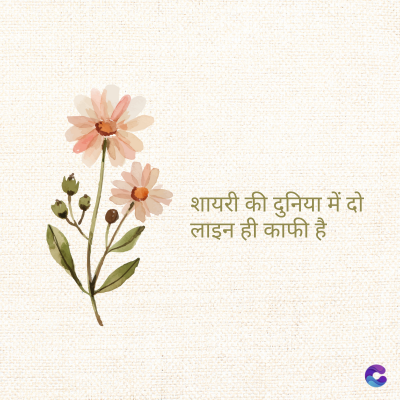 शायरी की दुनिया में दो
लाइन ही काफी है